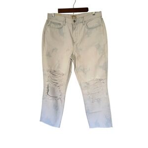 LAGENCE Adele High Rise Crop Stove Pipe Jeans Bleached Distressed Size‎ 29 New